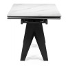 БЛЭКБЕРН 160(220)х89 стол с керамической столешницей, белый мрамор snow white / черный