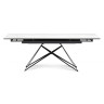 БЛЭКБЕРН 160(220)х89 стол с керамической столешницей, белый мрамор snow white / черный