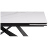 Керамические столы Ноттингем 160(220)х90х79 белый мрамор / черный