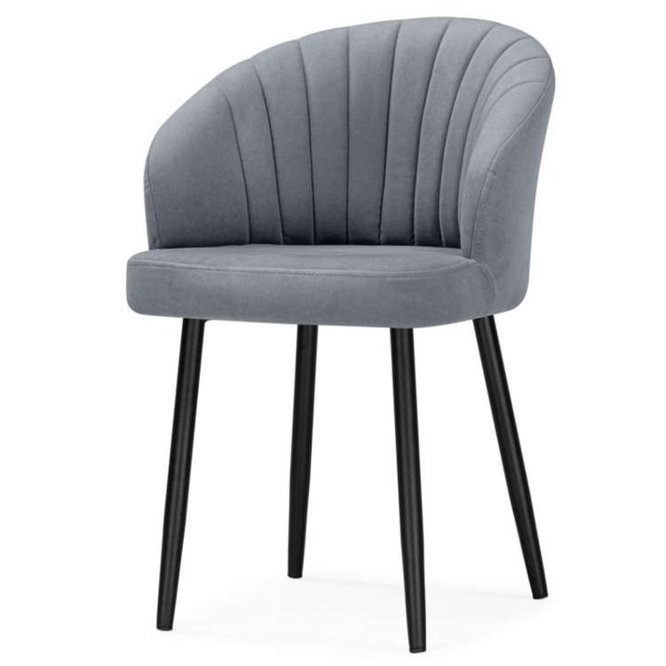 БЭНБУ стул с обивкой тканью велюр, цвет marseille 11 / черный