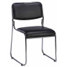 EVERPROF FIX кресло для посетителей с обивкой экокожей, цвет черный / основание хром