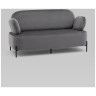 Прямые диваны Кэнди велюр серый, ножки черные, металл