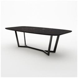 Стол овальный BENZ 160, керамика матовая, черная