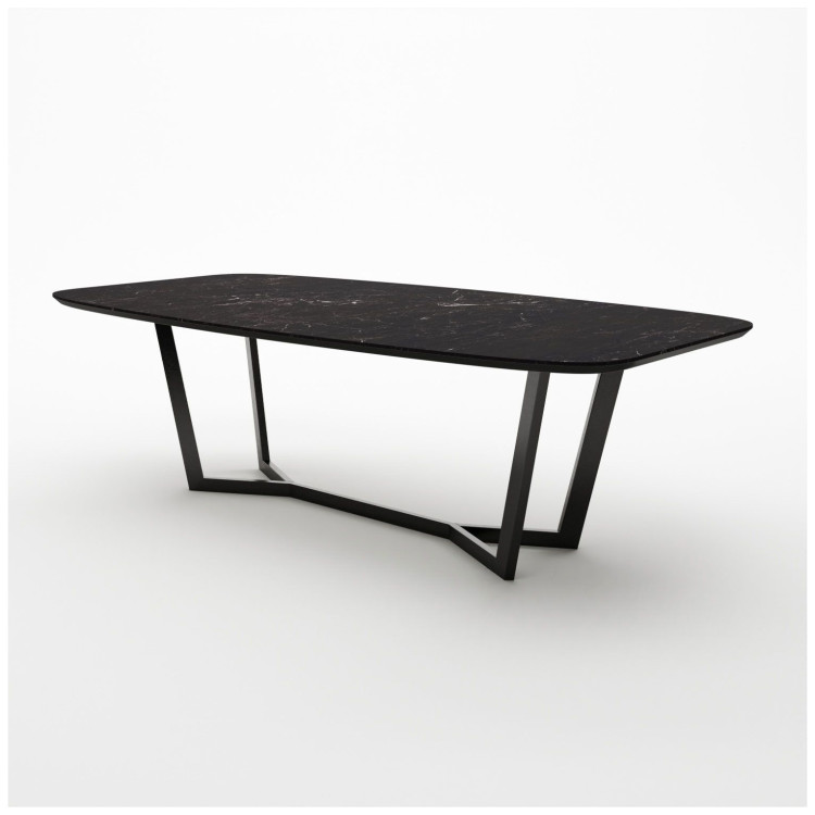 Керамические столы Стол овальный BENZ 160, керамика матовая, черная