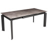 Раздвижной обеденный стол MARK с керамической столешницей в цвете ONIX LATTE глянец, металлический каркас антрацит, max длина 180 см