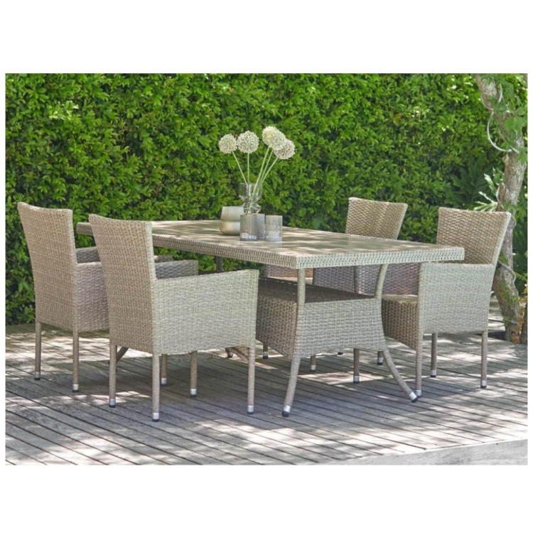 Новинки Комплект плетеной мебели AM-196/T196 Beige 4Pcs (4+1)