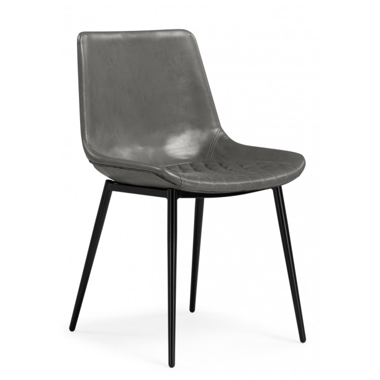 Стулья на металлокаркасе Алеида серая экокожа / черный глянец Стулья на металлокаркасе Алеида серая экокожа / черный глянец