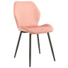 Стулья DC828 Стул мягкий, ПЫЛЬНО-РОЗОВЫЙ#G62-23 велюр, каркас металл черный КРУГЛЫЙ