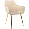 Стул-кресло DC834 Стул мягкий с подлокотниками, МОККО#G62-13 велюр, каркас металл золото