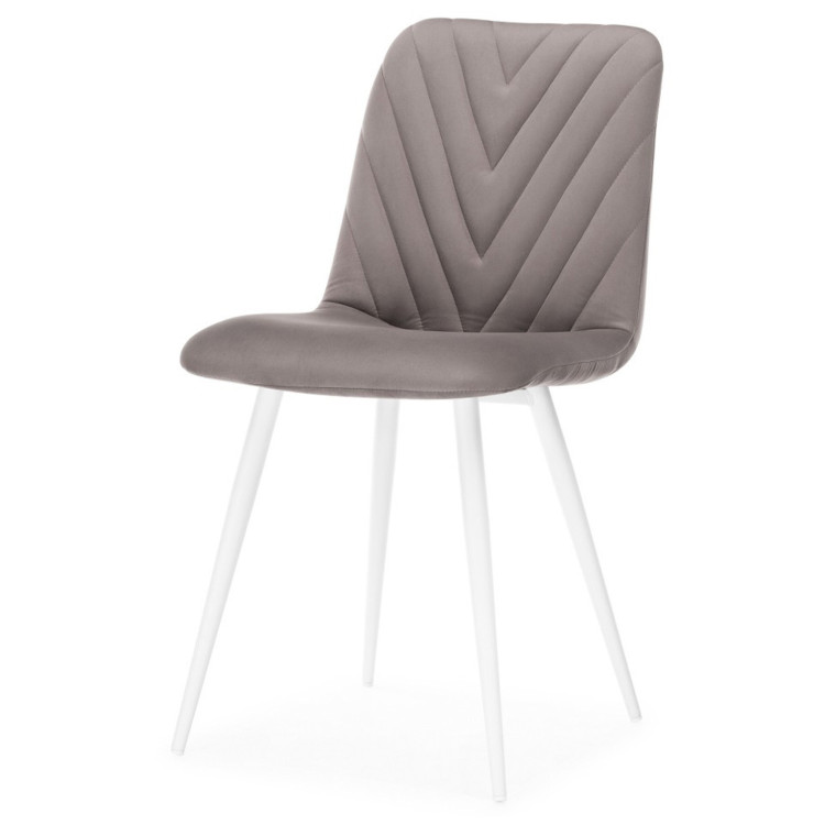 РАЛЬФ стул с обивкой тканью велюр, цвет латте / белый