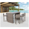 Садовые обеденные группы Барный комплект плетеной мебели T390GD/Y390G-W78_6Pcs Grey