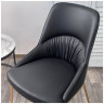 Обеденный стул для гостиной ABRIOLA Black Ti-25, экокожа черный PU, каркас бронзовый, бренд DISAUR