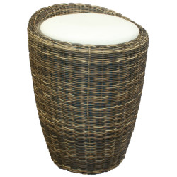 Табурет с местом для хранения LM-1100Rattan, чёрный Пуф