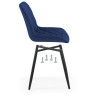 БАОДИН Б/К полубарный стул на металлическом каркасе с обивкой тканью велюр, цвет синий