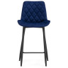 БАОДИН Б/К полубарный стул на металлическом каркасе с обивкой тканью велюр, цвет синий