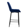 БАОДИН Б/К полубарный стул на металлическом каркасе с обивкой тканью велюр, цвет синий