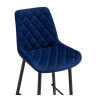 БАОДИН Б/К полубарный стул на металлическом каркасе с обивкой тканью велюр, цвет синий