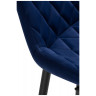 БАОДИН Б/К полубарный стул на металлическом каркасе с обивкой тканью велюр, цвет синий