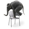 Стул-кресло Рансол серый / черный глянец