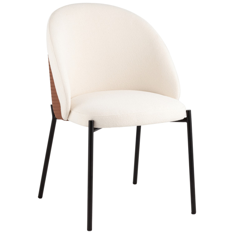 Обеденные стулья Adelinde бежевый с коричневой экокожей