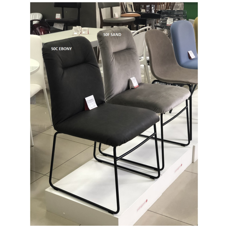 Стулья CONNUBIA Стул GRETA CB/1904 MET.P15 MATT BLACK/ VENICE S0F SAND