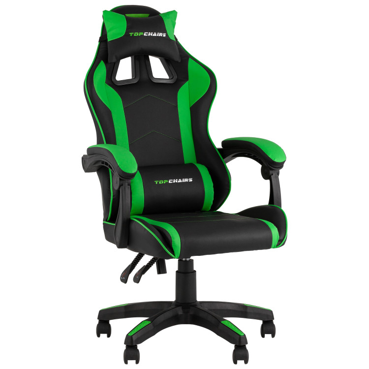 Игровые кресла Кресло спортивное TopChairs Shadow черно-зеленый