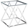 Столик журнальный LIVIA прозрачное стекло 55*55*55, каркас серебро