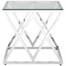 Столик журнальный LIVIA прозрачное стекло 55*55*55, каркас серебро