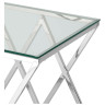 Столик журнальный LIVIA прозрачное стекло 55*55*55, каркас серебро