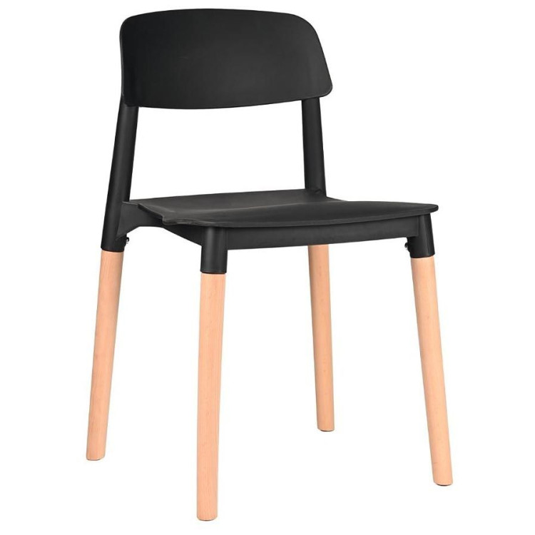 Стулья GH106/DC456 Стул пластиковый, ЧЕРНЫЙ, каркас бук