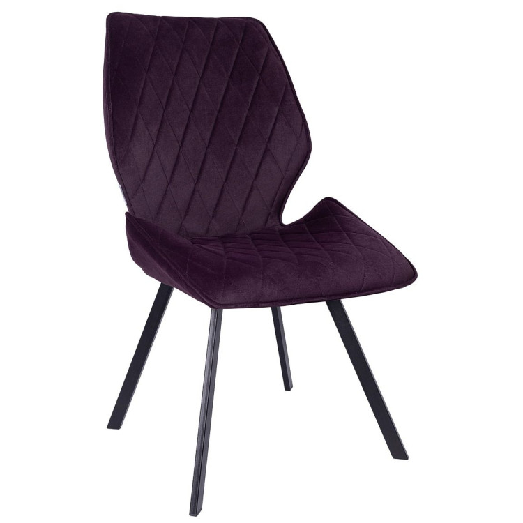 Стулья DC231 Стул мягкий поворотный 180, БРУСНИЧНЫЙ#M420-26 велюр, каркас металл, черный КВАДРАТ
