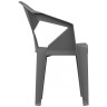 Стул-кресло пластиковый ГЕКСА серый, штабелируемый