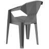 Стул-кресло пластиковый ГЕКСА серый, штабелируемый