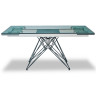 T041 (160 см) большой обеденный стол со стеклянной раздвижной столешницей, max длина 220 см
