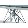 T041 (160 см) большой обеденный стол со стеклянной раздвижной столешницей, max длина 220 см