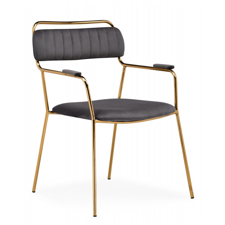 Стулья на металлокаркасе Aspen dark gray / gold
