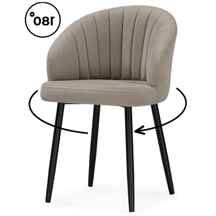 БЭНБУ 360 поворотный стул с обивкой тканью велюр, цвет marseille 16 данс / черный