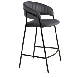 Стул полубарный Kelly, бархат серый 27