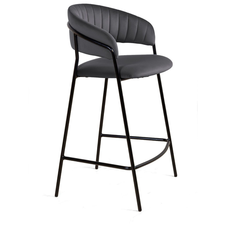 Полубарные стулья Стул полубарный Kelly, бархат серый 27