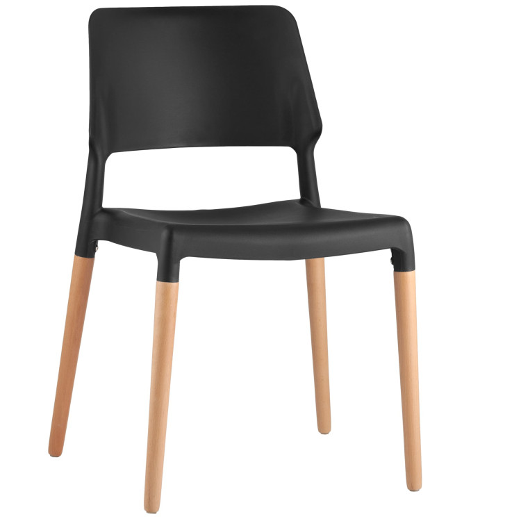 Обеденные стулья BISTRO черный, массив бука, матовый пластик