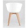 Обеденные стулья LIBRA SOFT белый пластик, съемная подушка, массив бука