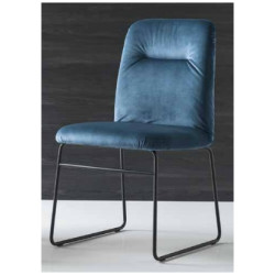 Стул GRETA CB/1904 MET.P15 MATT BLACK/ VENICE S0J OCEAN BLUE