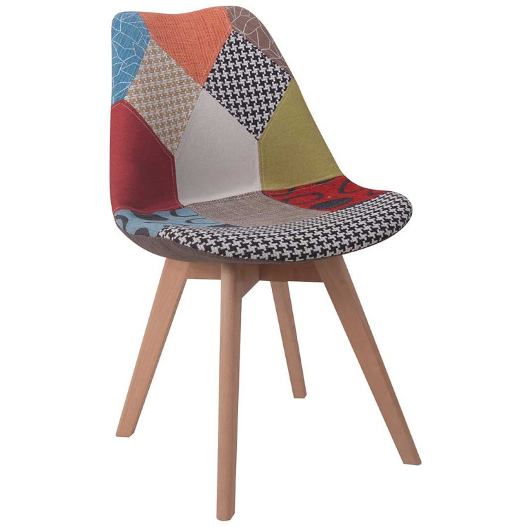 Стулья GH608/DC608 Стул пластиковый мягкий, ПЭЧВОРК ткань, каркас бук