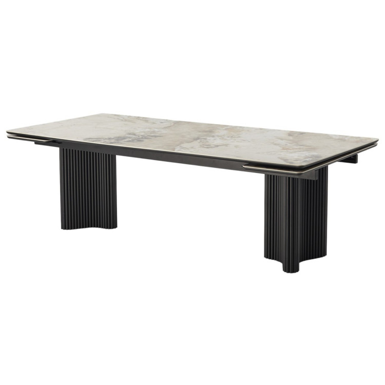 Стол АДАЖИО 240 (320) см PANDORA, керамика / Черный каркас М-City