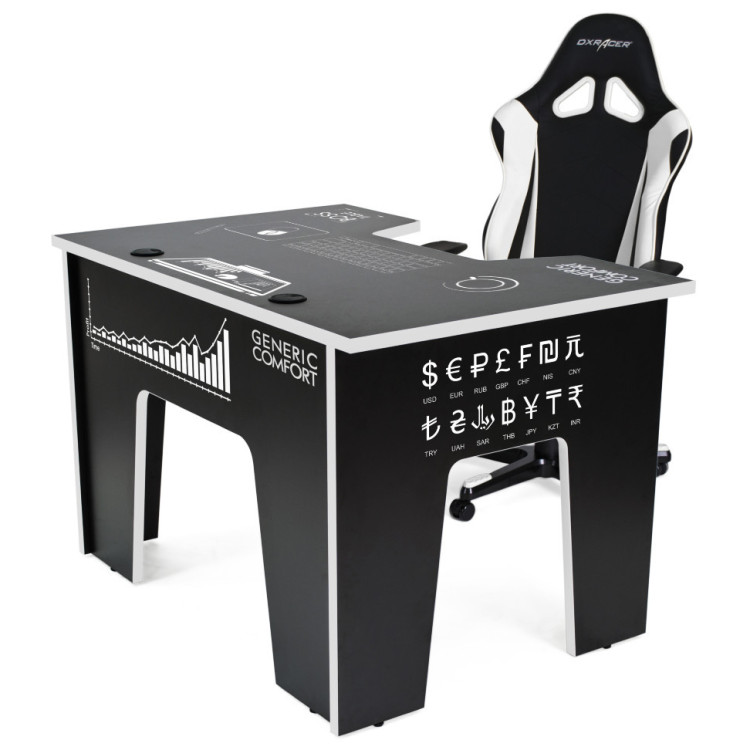 Игровой компьютерный стол GENERIC COMFORT OFFICE BOSS черный / белый Игровой компьютерный стол GENERIC COMFORT OFFICE BOSS черный / белый