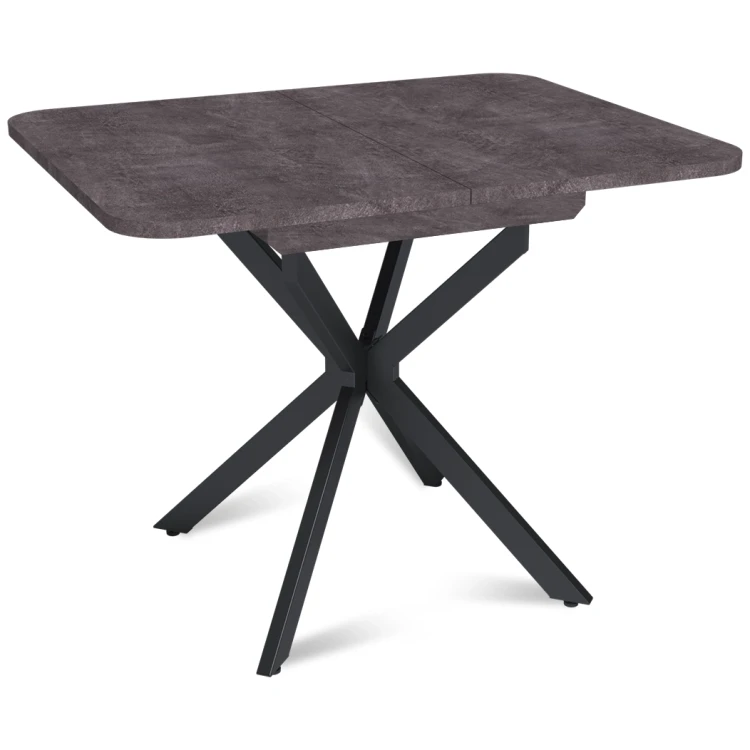 Обеденные столы Стол Твист раздвижной (100+30) камень темный / опоры черные