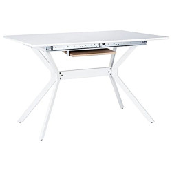 DT-651-B Стол обеденный раскладной La Escala БЕЛЫЙ 120/160*80 см, столешница МДФ, основание металл обеденный стол с ламинированной столешницей