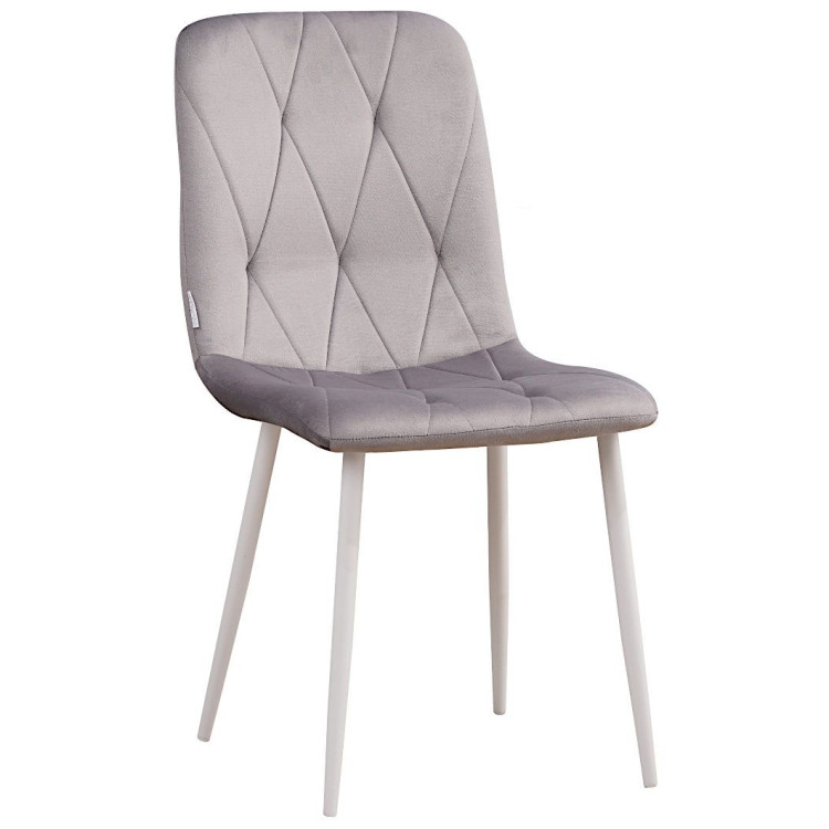 Стулья C923/DC813 Стул мягкий, ПУДРОВО-РОЗОВЫЙ#Zh5 экокожа, каркас металл белый КРУГЛЫЙ