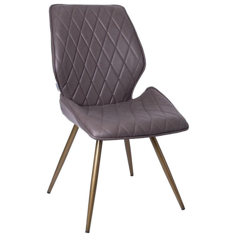 Стулья DC231 Стул мягкий поворотный 180, ШОКОЛАД экокожа, каркас металл, бронза КРУГЛЫЙ