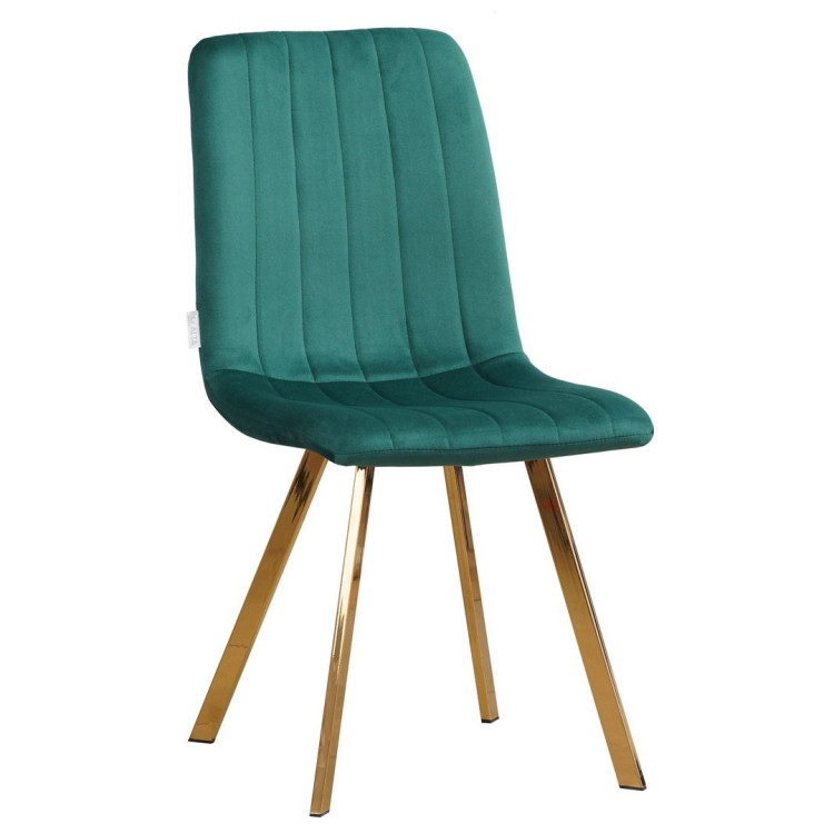 Стулья C921/DC811 Стул мягкий, ИЗУМРУД#h56 велюр, каркас металл золото КВАДРАТ